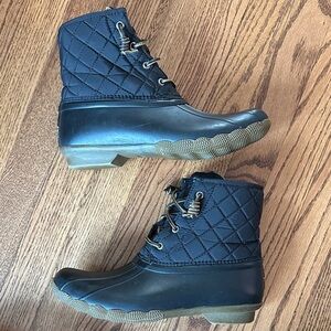 Women Sperry Black Quilted Duck Boots- Size 9